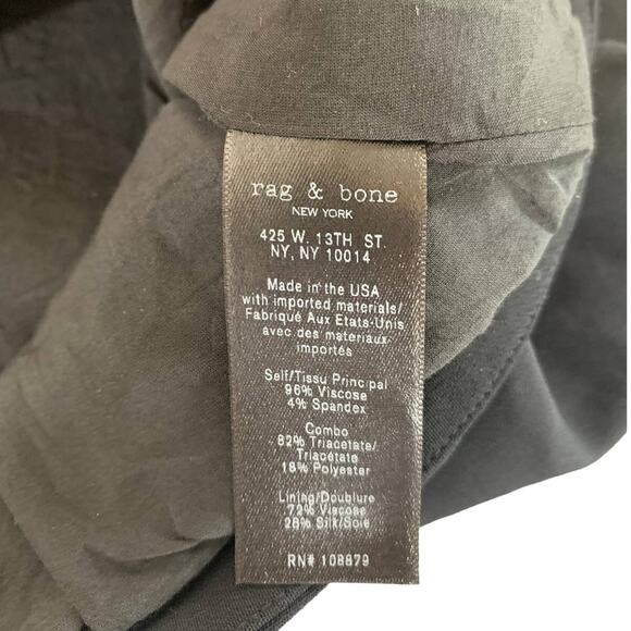 Rag & Bone Alma Boxy Tuxedo Sleeveless V Neck Lined Crop Top Tank Black Medium - Picture 9 of 11